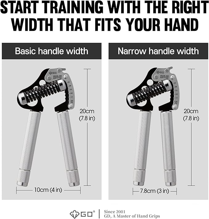 GD IRON GRIP Grip Strength Trainer Adjustable Hand Gripper Strengthener Hand Grip Exerciser Wrist Strengtheners Silent & Durable – Forearm, Finger & Hand Strength Training for Athletes, Climbers & Rehabilitation