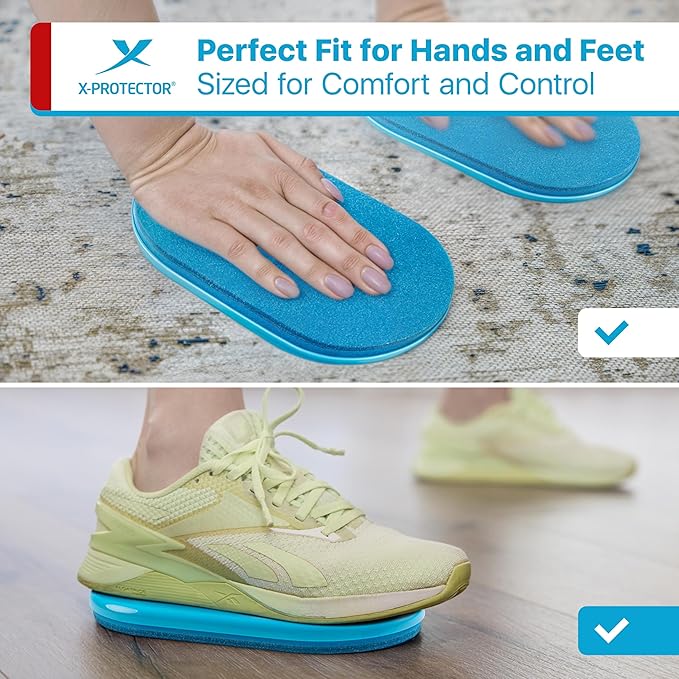 X-Protector Sliders for Working Out - 2 PCS - Double-Sided Exercise Sliders for Hard & Carpeted Floors - Gliders for Exercising!