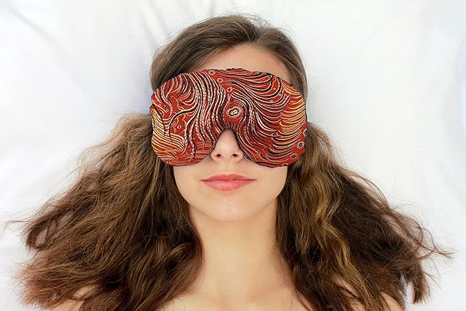 Handmade Weighted Sleep Eye Mask Yoga Pillow - Flax Seed Fill - Lavender Scented - Peacock Red - TEMFL-PR