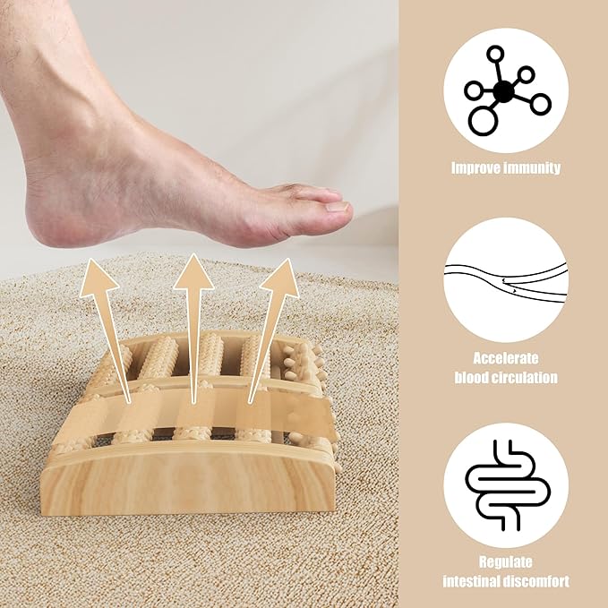 Foot massager, relieves plantar fasciitis, leg pain treatment suitable for both men and women, relieves muscle tension, reflexology and deep tissue muscle massage, Christmas gift, helps parents relax.