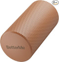 BetterMe Foam Roller for Muscle Recovery – High Density Exercise Roller for Back &Legs – Deep Tissue Massage Roller for Tension, Relief & Stretching (Mocha)