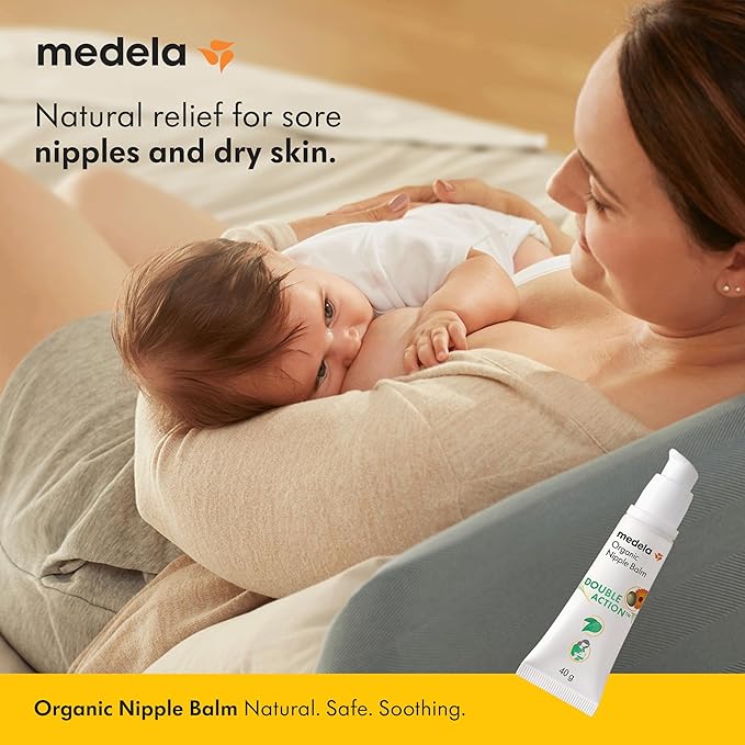 Medela Organic Nipple Cream & Pumping Lubricant, Soothes & Nourishes for Breastfeeding, Made with Natural Ingredients, Provides Fast Relief for Sore Nipples, Postpartum Essential, 1.34 fl oz