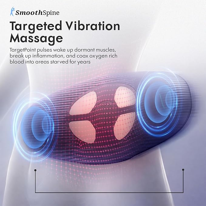 SmoothSpine Multi Therapy Pro - Back Massager Comfort Device with Heat, Massage, Air Traction, EMS & Red Light-Therapy - At-Home Relaxation & Support for Lower Back