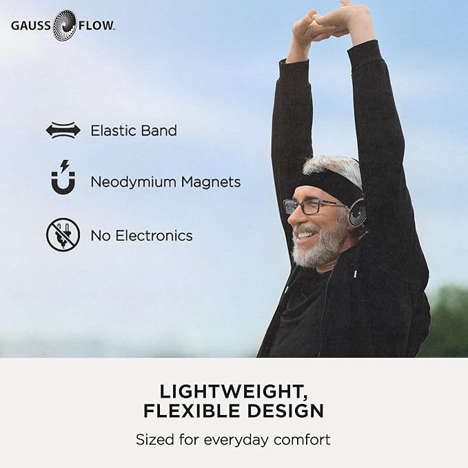 GaussFlow® Magnetic Wellness Headband – Dual 13,000 Gauss Magnets – Adjustable Elastic Band – Non-Invasive Magnetic Accessory – Made in USA