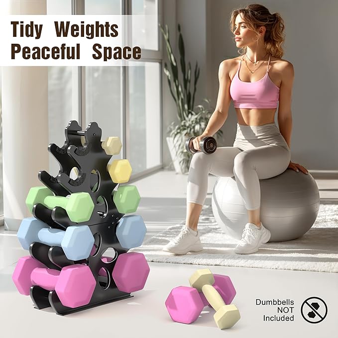 5-Tier | 4-Tier Dumbbell Rack Only Weight Racks For Free Weights Dumbbell Tower (No Dumbbells Rack Only)