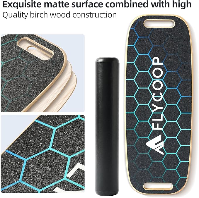Balance Board for Adult with Adjustable Stoppers: 3 Modes Wobble Board with Roller Exercise Balancing Stability Trainer for Improve Balance Non Slip Surface
