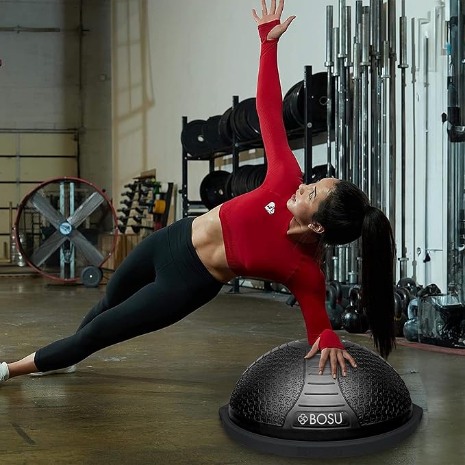 BOSU NexGen 25IN Home Fitness Exercise Gym Strength Flexibility Balance Trainer with Rubberized Non Skid Surface and Hand Air Pump