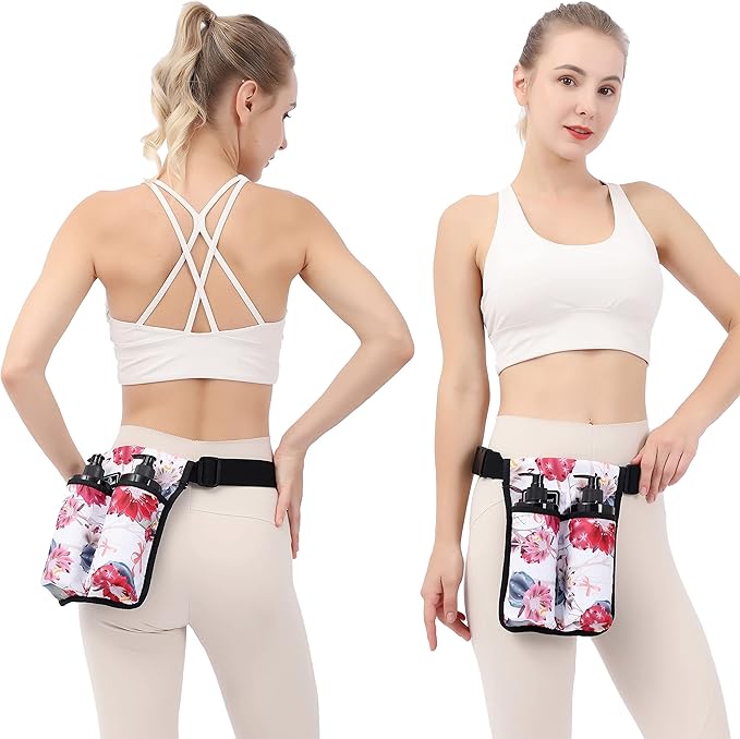 Massage Bottle Bag ，Massage Therapist Holster， Massage Lotion Holster， Massage Oil Holster，Flower color（9d2KD-Hua）