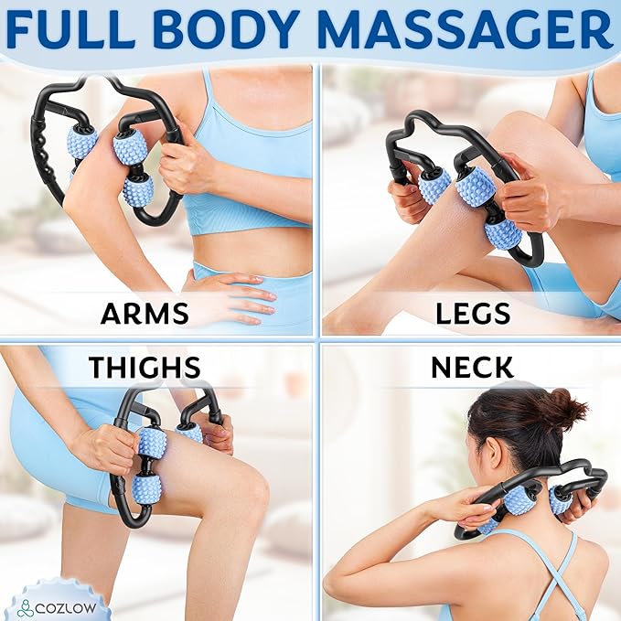 COZLOW Dual Sided Muscle Roller - Cellulite Massager for Arms and Legs - Flexible Massage Tool - Effective Sculpting Massage for Thighs, Butt