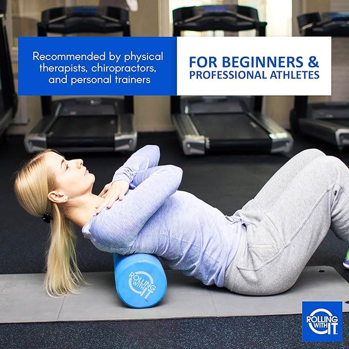 Rolling With It Foam Roller with High Density for Physical Therapy, Muscle Roller for Exercise and Muscle Recovery, Eco-Friendly Back Roller, Firm and Smooth Surface Massage Roller, Select Your Size