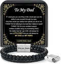 LUXEJEW Gifts for Men - Beaded Leather Bracelet 6mm Matte Agate Stone Bracelets for Men Dad Son Husband Boyfriend Grandpa Grandson Brother Uncle Nephew Adjustable Magnetic Clasp