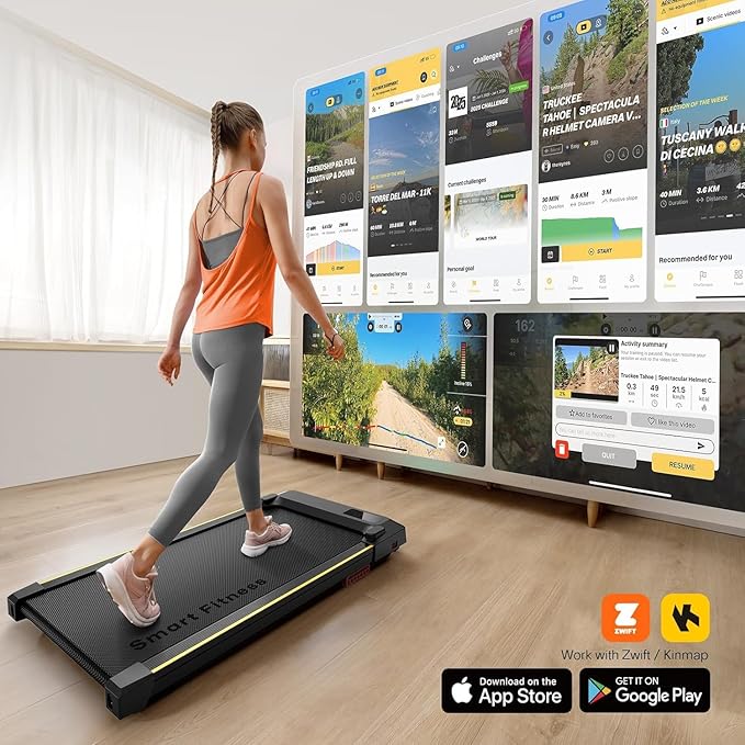 UREVO Walking Pad with Incline, Portable Under Desk Treadmill, 2.5 HP Walking Treadmill Pad for Home and Office, Walking Jogging Running Machine with Remote Control and LED Display