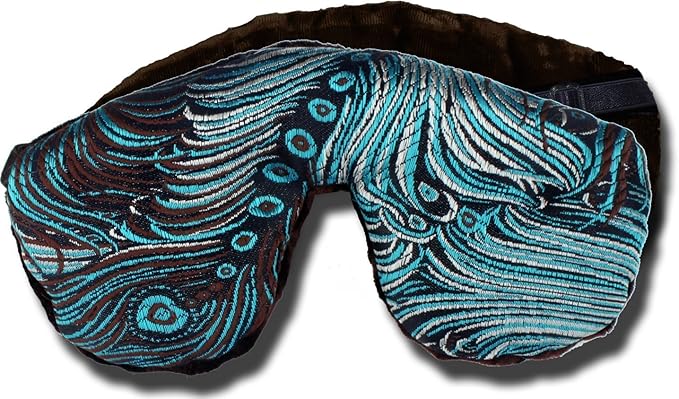 Handmade Weighted Sleep Eye Mask Yoga Pillow - Flax Seed Fill - Unscented - Dark Turquoise - TEMF-DT