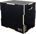 Fitvids 3 in 1 Non-Slip Wooden Plyo Box Jump Exercise Platform, Plyometric Workout Equipment for Home Gym, Training Step Box, Black, Multiple Sizes