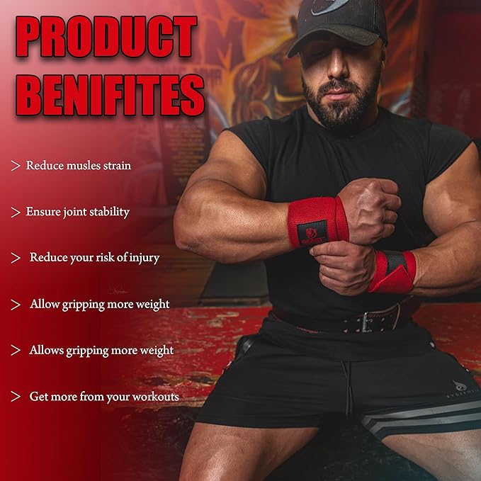 Beast Power Gear Wrist Wraps for Weightlifting 18” Premium Quality Wrist Support for Bodybuilding Heavy Duty Thumb Loop Powerlifting, Strength Training for Men and Women