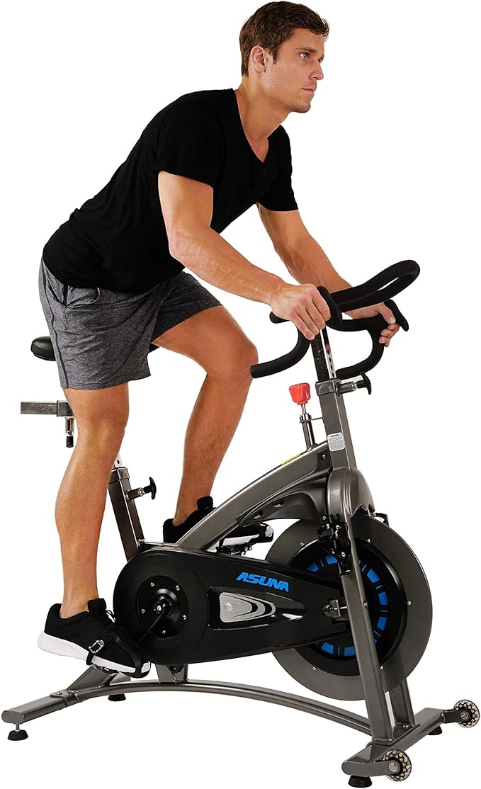 Sunny Health & Fitness Premium ASUNA Indoor Stationary Exercise Bike, Indoor Cycling Equipment w/Step-less Magnetic Resistance Plus Adjustable Handlebar & Seat, Home Cardio Training Machine for Adult