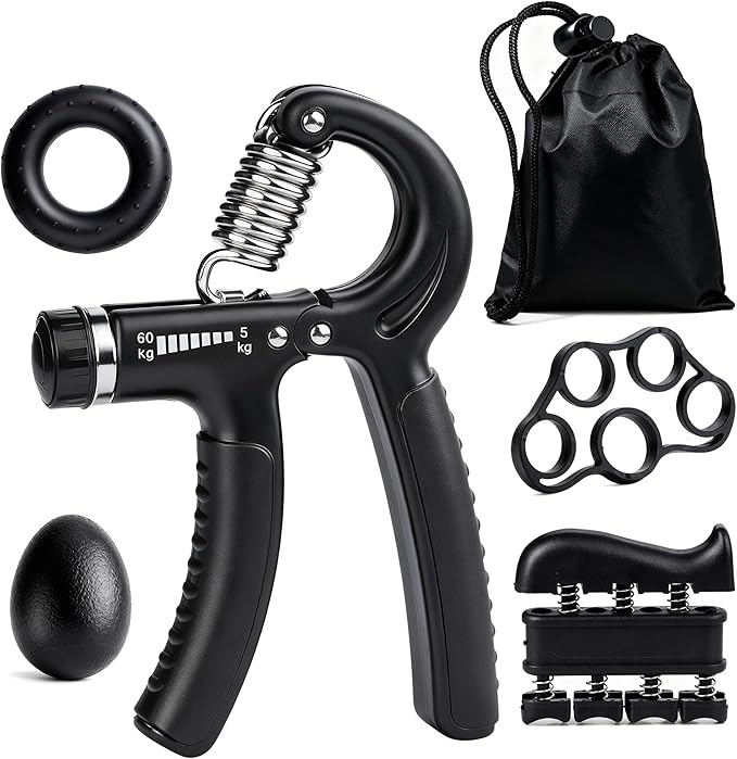 Hand Grip Strength Trainer Kit, 5 Pack Forearm Gripper Strengthener Adjustable Resistance, Hand Strengthening Devices