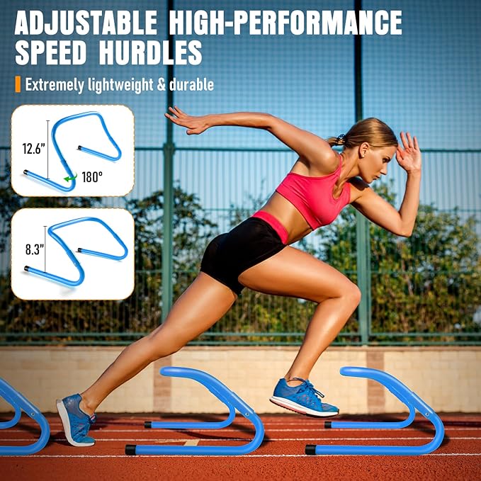 Agility Ladder, Agility Speed Training Equipment Set, 20ft Speed Ladder, 12 Soccer Cones, 4 Hurdles, Jump Rope, Running Parachute, Soccer Football Basketball Training Equipment Accessories