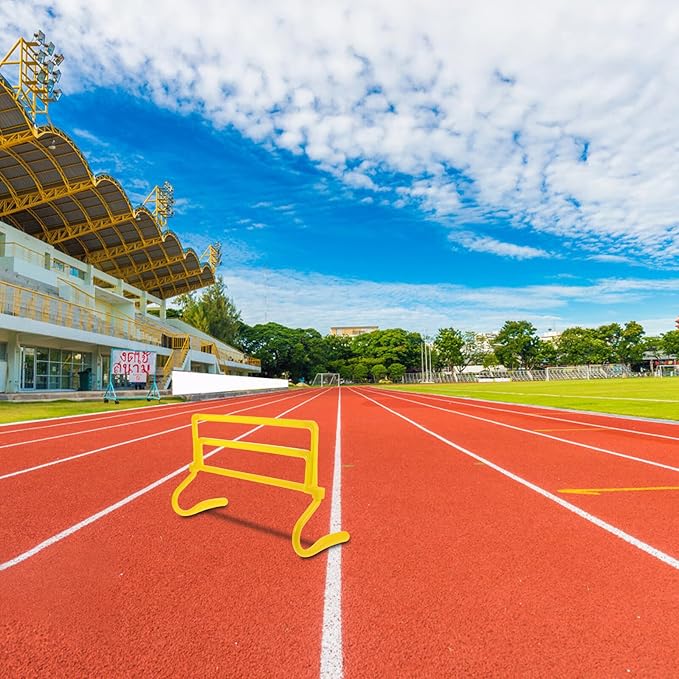Alipis Adjustable Height Football Hurdles Training Equipment, Foldable Agility Speed Hurdles for Soccer Skills Development and Plyometric Exercises, Yellow