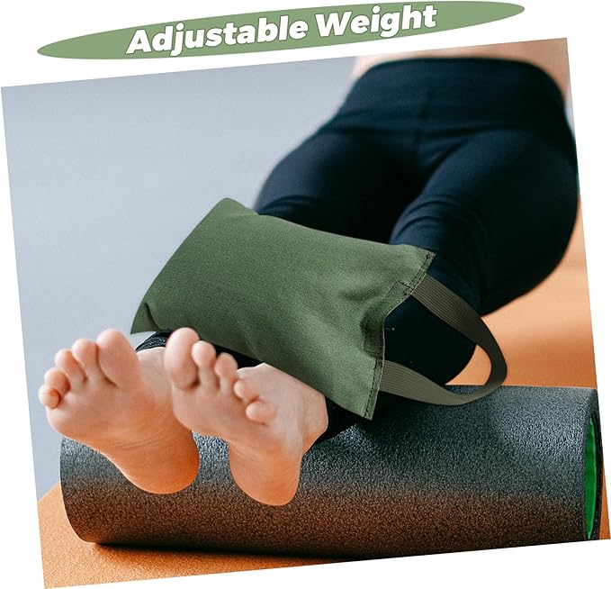 OUNONA 2Kg Weighted Sandbag with Handle for Yoga and Fitness Fillable Exercise Bag for Strength Training Dance and Muscle Balance Improvement
