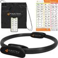 MANTRA SPORTS Pilates Ring - 13 Inch Magic Circle Pilates Ring - Toning Inner Thigh Exerciser, At-Home Yoga Equipment for Home Workouts - Thigh Master for Women, Arms & Core Toning - Carbon Black