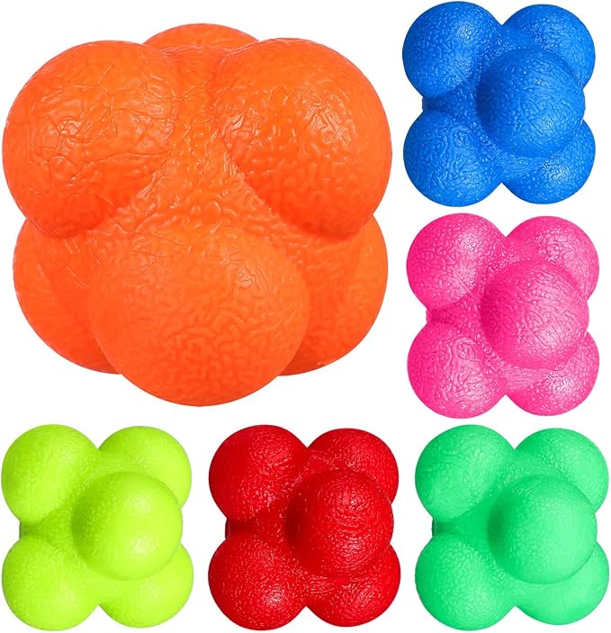 Toyvian Agility Reaction Balls, 6pcs Reflex Training Ball Set Hand Eye Coordination Training for Sports Workout Baseball Tennis Soccer Coordination and Garden Family Gatherings