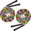 Coolrunner 16 FT Long Jump Rope(2 PACK), Double Dutch Jump Ropes, Soft Beaded Skipping for Kids Adults, Plastic Segmented Long Enough for 4-5 Jumpers
