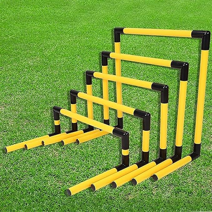 PVC Pipe Agility Training Hurdles 5 Pack, Sport Squad Speed Hurdles Set Obstacle Training, Outdoor Track and Field Practice Equipment for Jumping Racing PE Class (Color : Yellow)