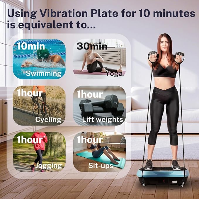Power Vibration Plate Exercise Machine 300Lbs Capacity Full Whole Body Workout Vibration Platform,Waver Vibration Plate for Home Fitness