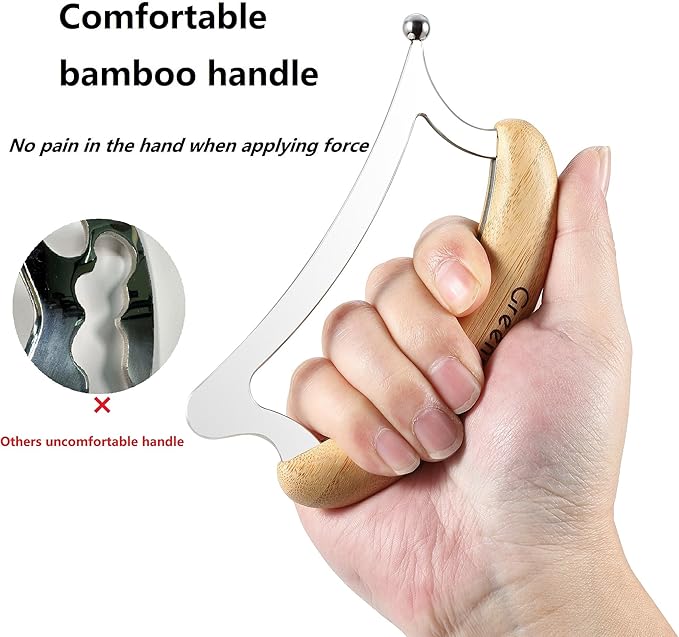 Greenstalk 2 in 1 Stainless Steel Gua Sha Massage Tool Set for Muscle Relief, Muscle Scraper Tools,Portable Body Scrapers Tool for Neck, Back, Feet Recovery.