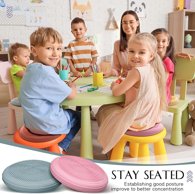 Libima 8 Pcs Wiggle Seat Inflated Wobble Cushion Sensory Seat Flexible Balance Board Balance Disc for Men Women Physical Exercise Improving Posture Home Office