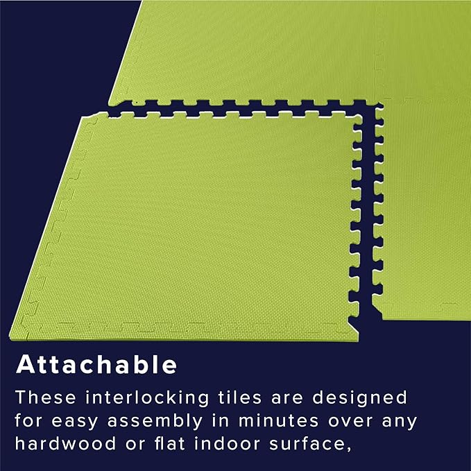 We Sell Mats 3/8" Thick Multipurpose EVA Foam Exercise Floor Mat, Interlocking Tiles, Anti-Fatigue for Home or Gym