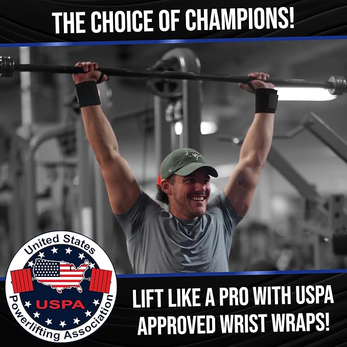 Rip Toned Wrist Wraps for Weightlifting – USPA & USAPL Approved 18" Wrist Straps for Powerlifting – Adjustable, Durable Gym Wraps with Thumb Loop – Quality Support for Men & Women – Gray Camo Flex