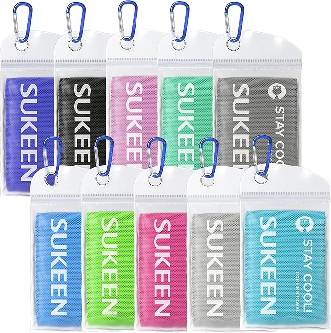 Sukeen Cooling Towel,Instant Evaporative Cooling for Sports,Yoga,Golf,Gym,Neck,Workout and More(40”x 12”)
