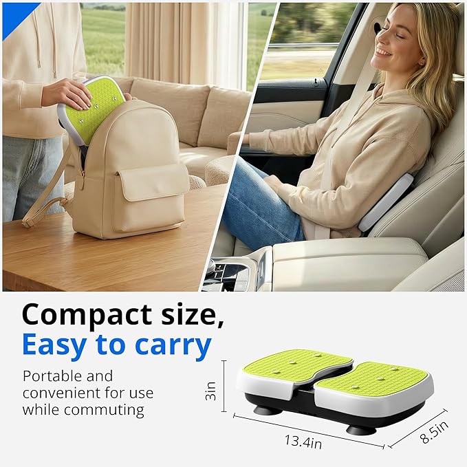 Mini Vibration Plate Machine, Leg Waist Workout Vibrating Plate Portable Quiet Percussion Massager for Legs, Waist, Back, Neck Vibration Massager,Buttocks Muscle Stiffness Relief