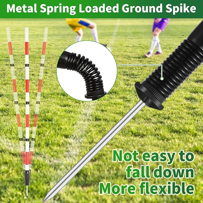 Soccer Agility Training Poles Equipment with Bag, 6 Agility Poles, 3 Horizontal Sticks,1 Agility Ladder with Bag, 10 Soccer Cones, Multifunctional Speed Training Equipment for Youth Adults