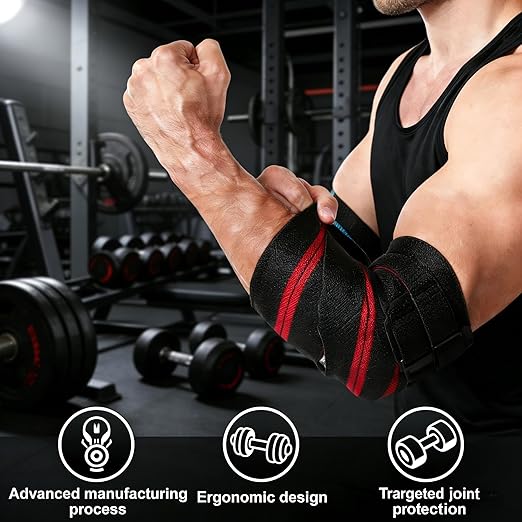 Weight Lifting Straps For Men Women,47" Adjustable Compression Straps & Brace for Joint Support (1 Pair),Elbow Brace for Weightlifting and Fitness Training