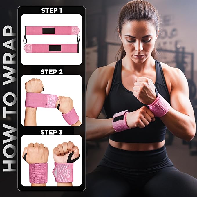 WYOX Wrist Wraps For Weight Lifting With Thumb Loop & power lifting Wrist Straps For Bench Press and Pushups Training Support and Protection Wrist Support for bodybuilding