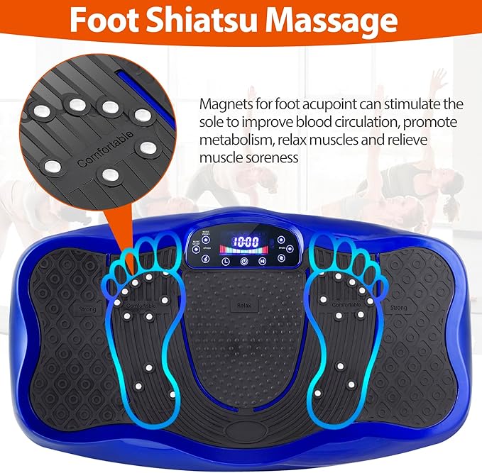 Vibration Plate Exercise Machine, Shaking Whole Body Workout Vibration Platform Lymphatic Drainage, Power Waver Vibrate Stand Machine for Home Fitness Weight Loss