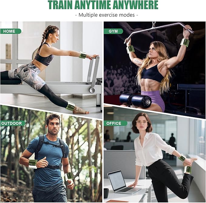 Wrist & Ankle Weights for Women and Men, 2lbs/4lbs Pairs Adjustable Silicone Weighted Bangles for Arm & Leg Workouts, Perfect for Pilates, Barre, Yoga, Walking & Home Fitness 24055