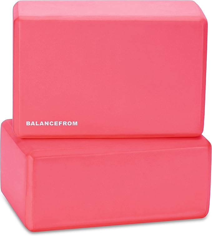 Fitvids Set of 2 High Density Yoga Blocks, 9"x6"x4" Each, Pair, Multiple Colors