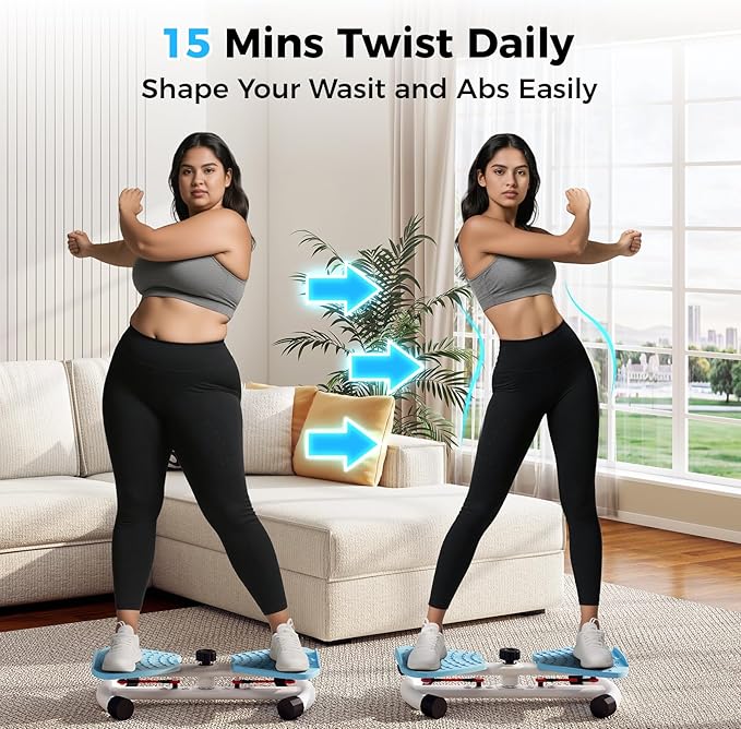 Waist Twister Machine Exercise, Ab Twister Board for Exercise, Waist Twisting Fitness Tool, Core Trainer for Women Belly Fat Loss, Home Gym Workout Equipment, Noiseless, 300 lbs Capacity
