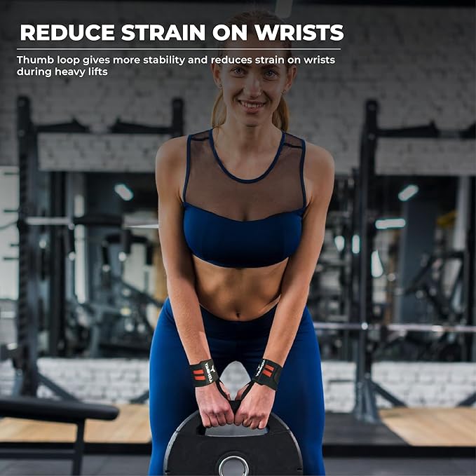 Wrist Wraps Weightlifting - Premium Quality Wrist Straps for Weightlifting,18 inch Weight Lifting Wrist Wraps, Heavy Duty Gym Wrist Wraps with Thumb Loop, Adjustable Wrist Support Wrist Strap