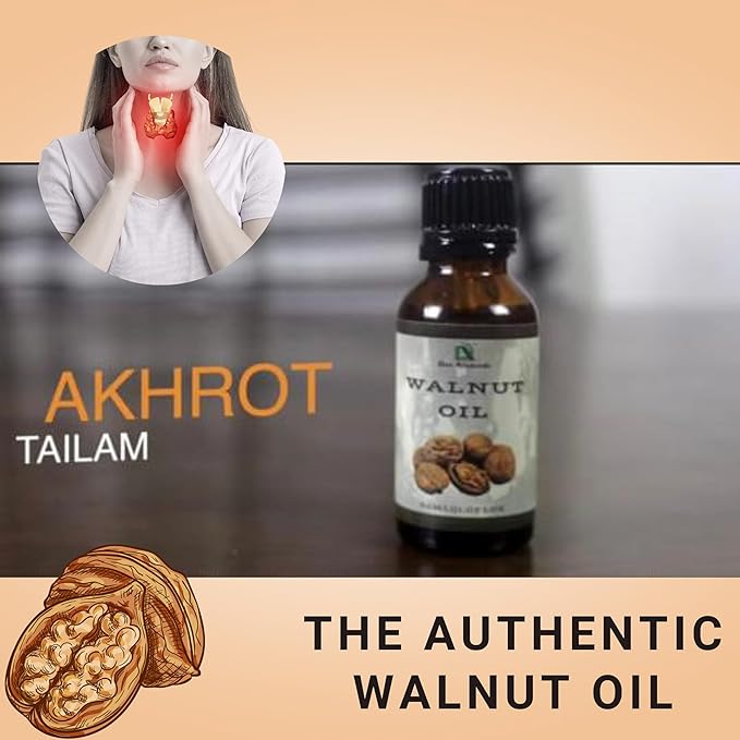 Walnut Oil 100% Cold Pressed 30mL.(Pack of Two 30ML X2 =60ML) The Original Thyroid Massage Oil
