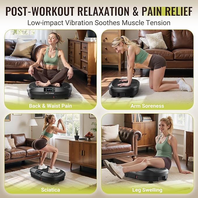 FLYBIRD Vibration Plate Exercise Machine, Adjustable Speed High Intensity Vibration for Muscle Toning Weight Loss Lymphatic Drainage, Full Body Workout Vibration Plate