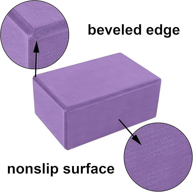 Muka 4 Pack Yoga Blocks 4x6x9 Inch, High Density EVA Foam Yoga Brick for Meditation, Pilates