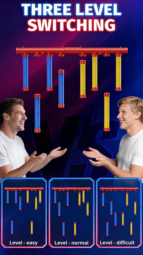 8 Sticks Reflex Challenge Practice, Falling Sticks Reaction Time Trainer Reflex Sticks Rebounce Game with Adjustable Speed Modes and Remote Contro