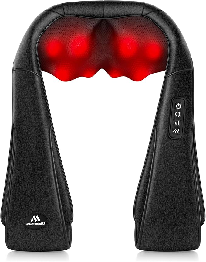 Neck Massager for Pain Relief Deep Tissue with Heat - Shiatsu Back and Shoulder Massage, Gifts for Women/Men/Dad/Mom/Her/Him/Valentine’s Day/Mothers Day/Fathers Gifts, Plug-in Use for Home Office Car