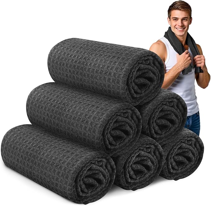Microfiber Gym Towels for Showering Working Out Quick Dry Negative ions Large Middle Small Sizes Lightweight Gym Towel for Men Women Tennis Sports Towels for Body Hot Yoga Fitness Essentials