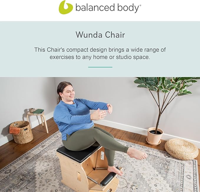 Balanced Body Pilates Wunda Chair – Professional Pilates Equipment with Optional High Back and Handles for Home or Studio Use